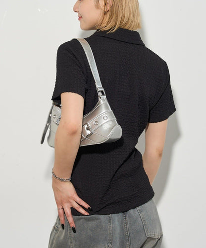 立體褶皺設計 聚攏褶飾 襯衫