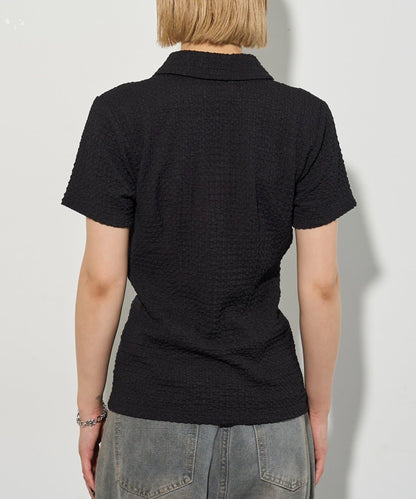 立體褶皺設計 聚攏褶飾 襯衫