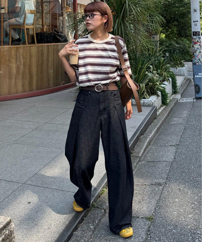 【CIAOPANIC TYPY】【UNISEX】復古風條紋T恤