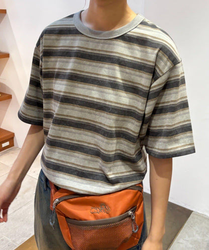 【CIAOPANIC TYPY】【UNISEX】復古風條紋T恤