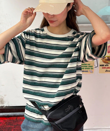 【CIAOPANIC TYPY】【UNISEX】復古風條紋T恤
