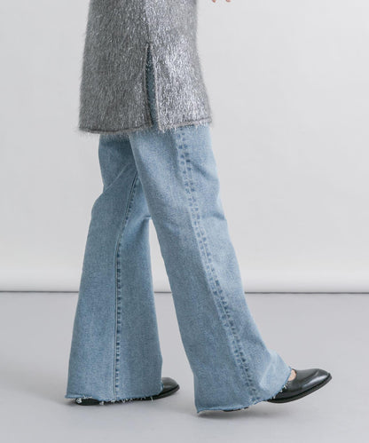 「34碼/適合身材較矮人群」彈力喇叭牛仔褲