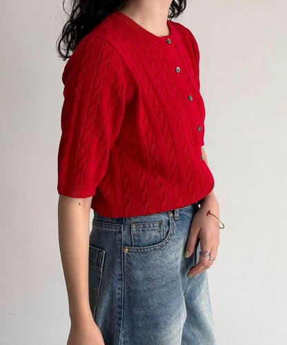 FR刺繡連帽圖案短袖開衫