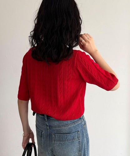 FR刺繡連帽圖案短袖開衫