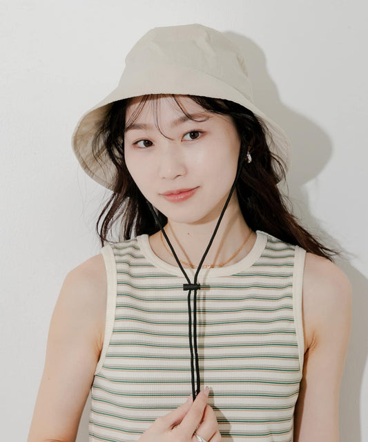 防潑水/防紫外線抽繩漁夫帽