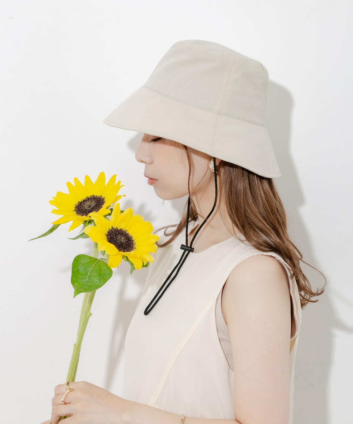 防潑水/防紫外線抽繩漁夫帽