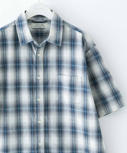 吸水速幹/接觸涼感亞麻混紡短袖襯衫