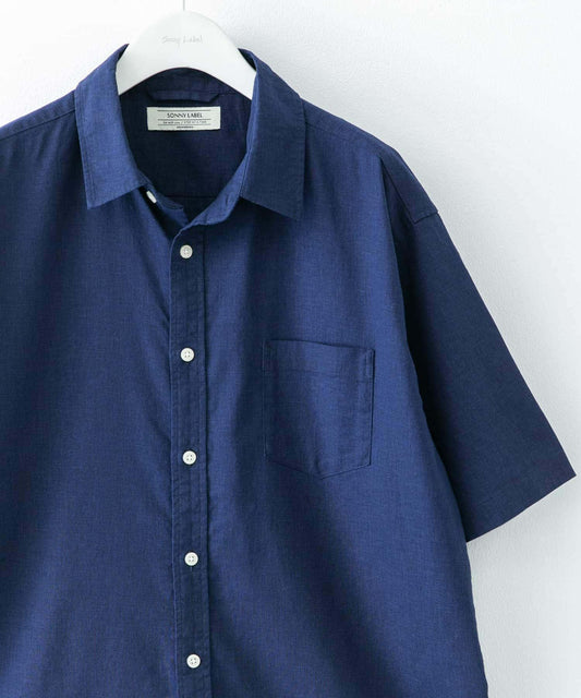 吸水速幹/接觸涼感亞麻混紡短袖襯衫