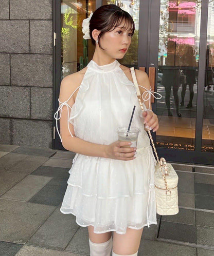 【黑色系列】闊腿迷你連衣裙