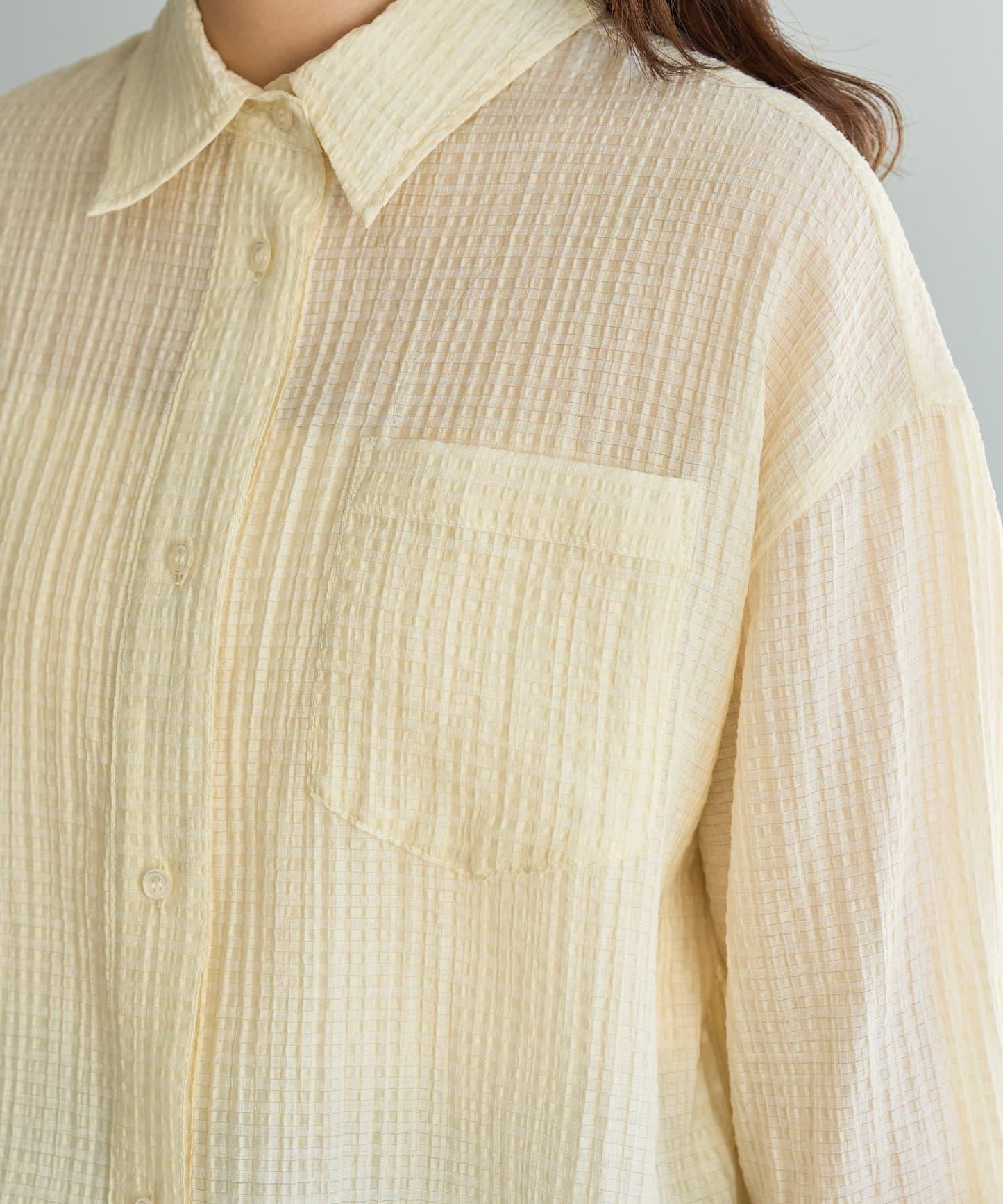 格紋後蝴蝶結襯衫