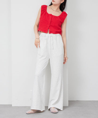 mystic 抽褶方領短款背心