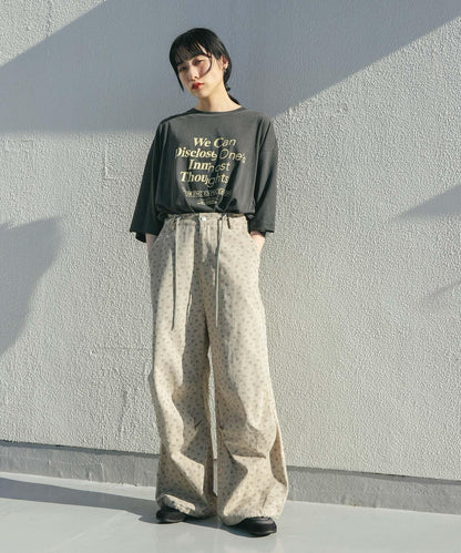 花卉印花抽繩褲