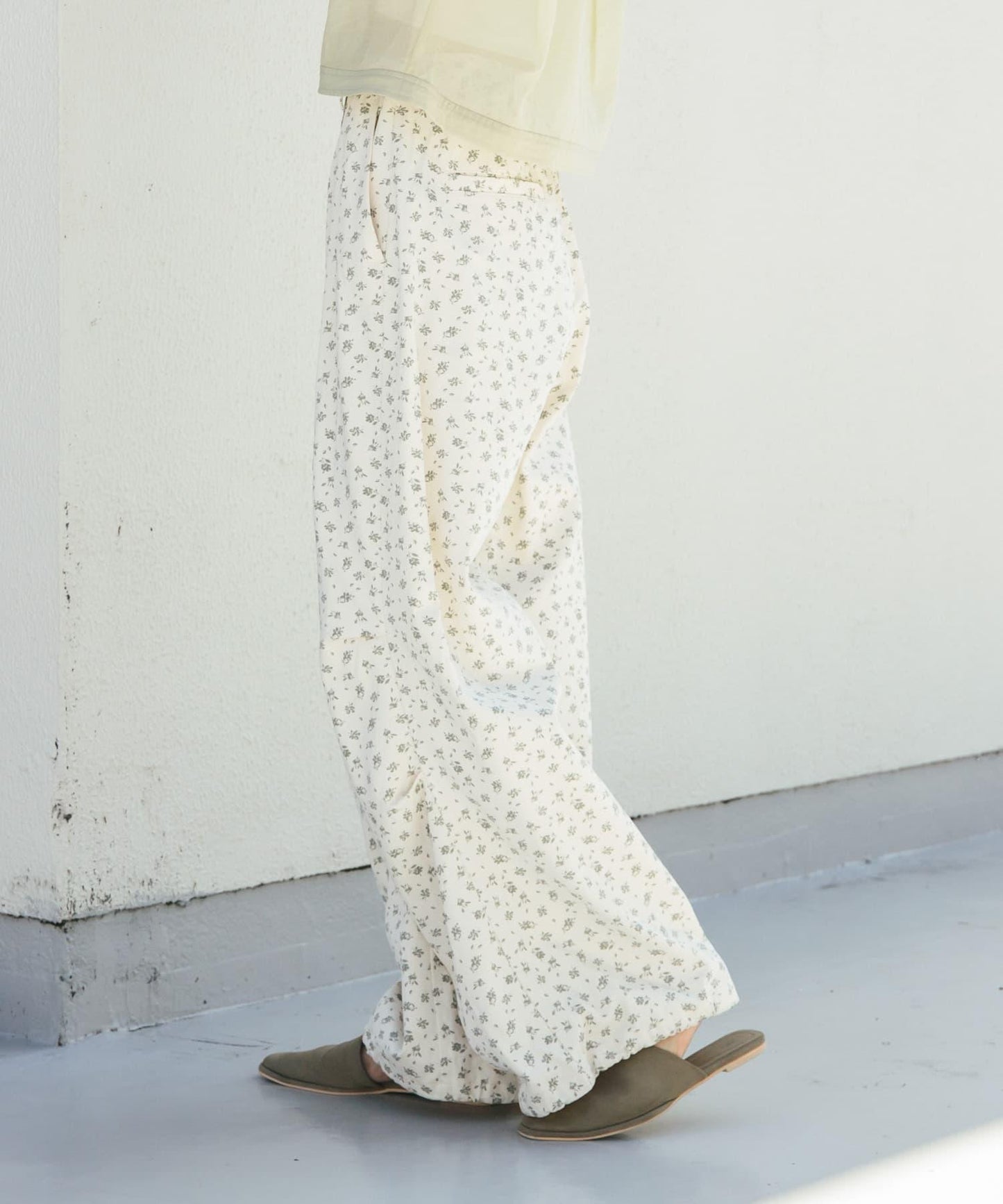 花卉印花抽繩褲