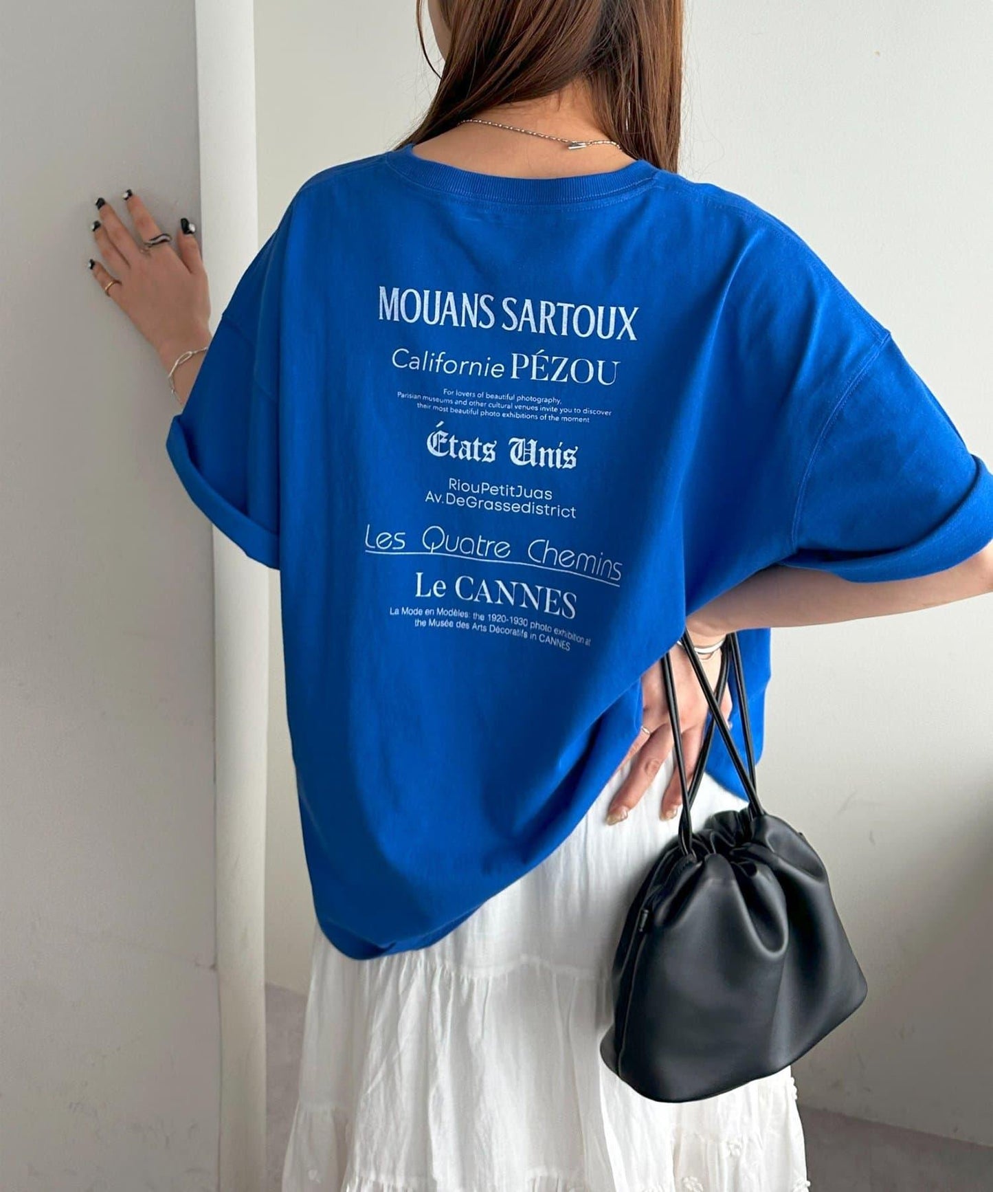 混合字體背部印花 T恤