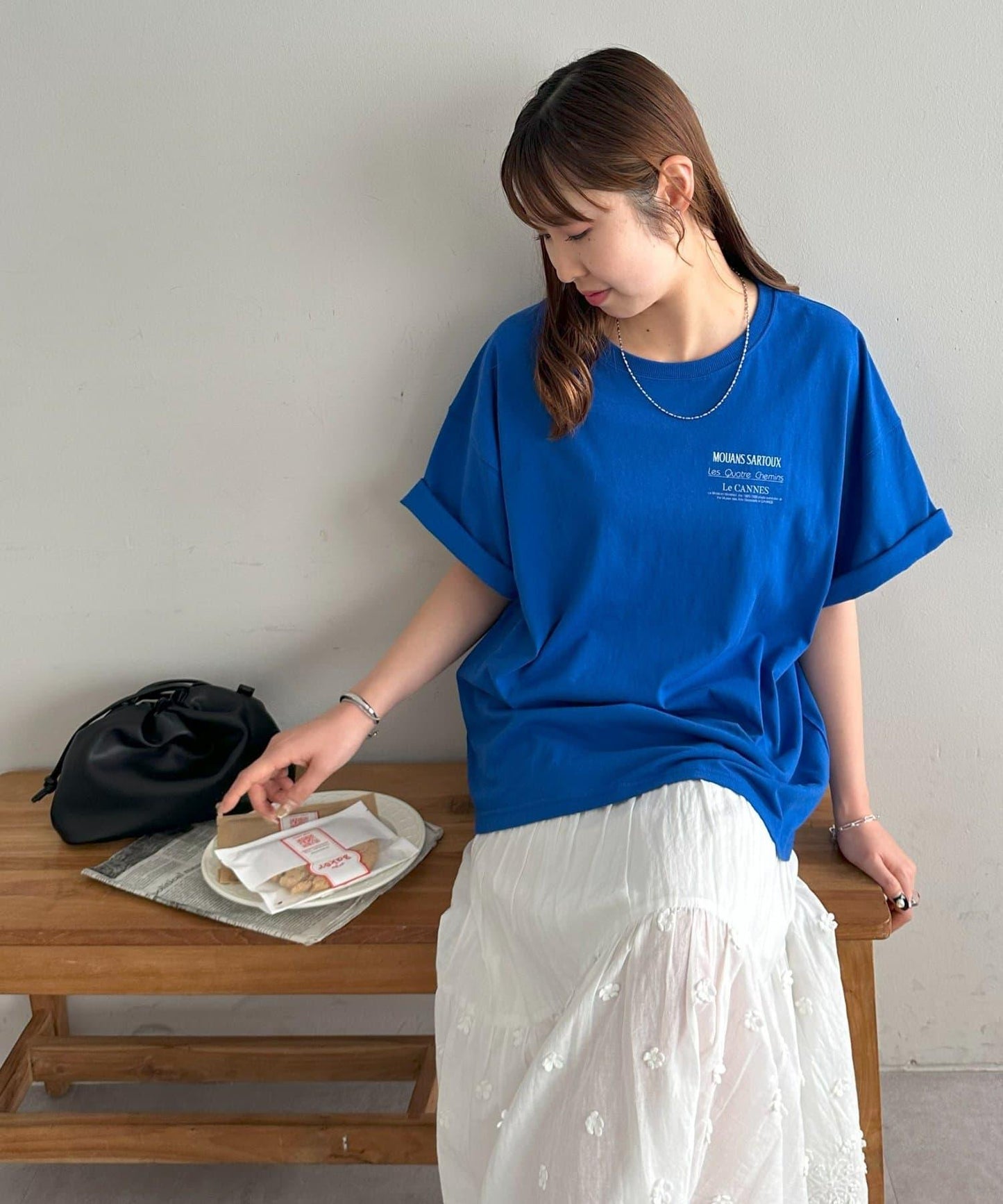 混合字體背部印花 T恤