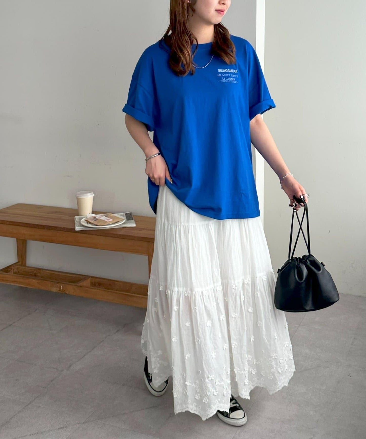 混合字體背部印花 T恤