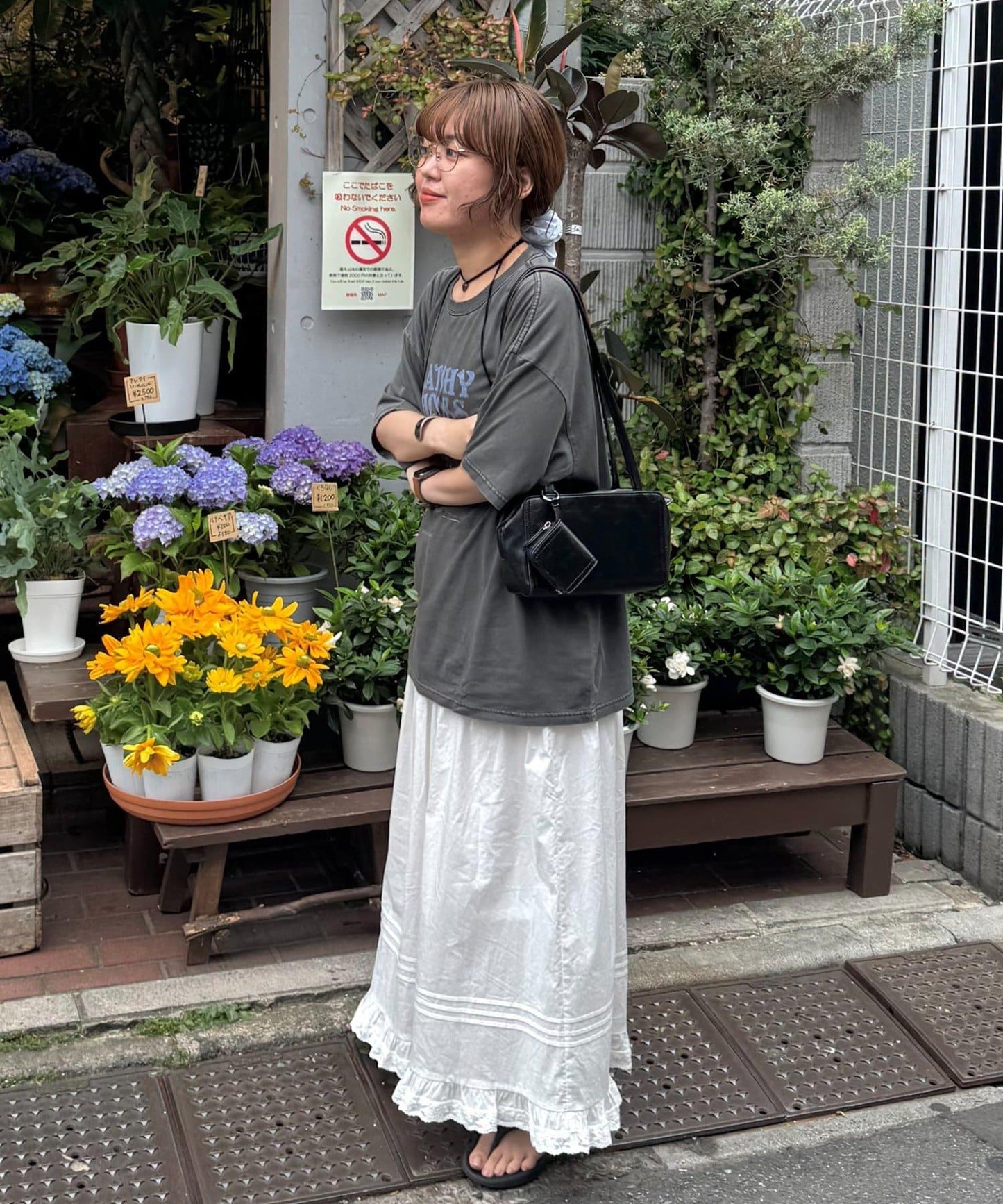 Discoat umm. 拼褶蕾絲傘擺半身裙