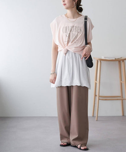 蕾絲拼接吊帶長款上衣