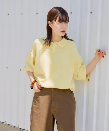 【Kastane】【WHIMSIC】精細針織短袖polo衫