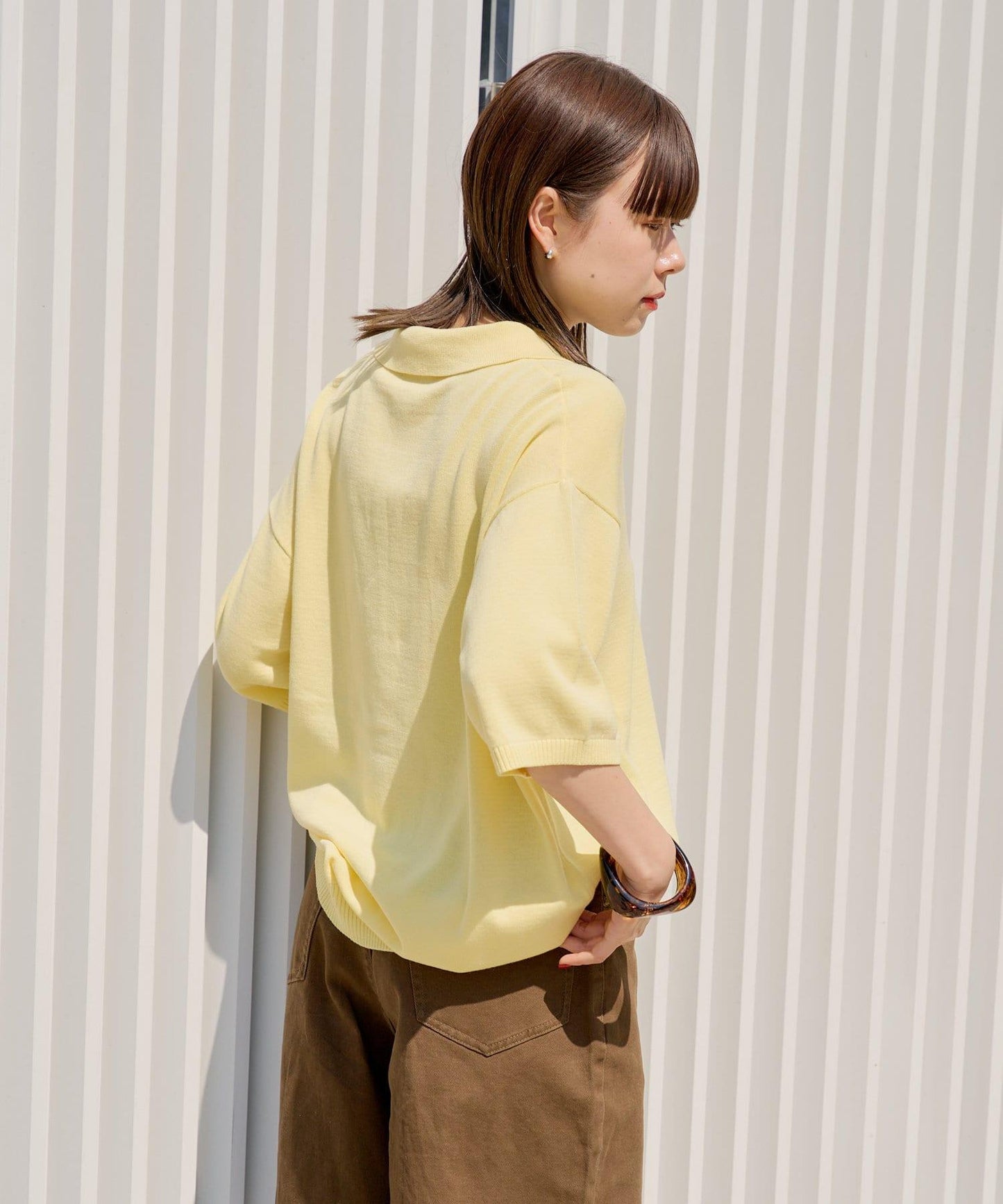 【Kastane】【WHIMSIC】精細針織短袖polo衫