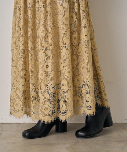 【Loungedress】復古風蕾絲半身裙