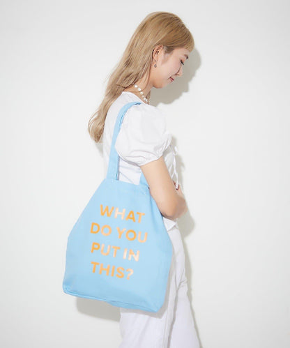 棉帆布標誌手提包