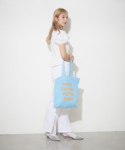 棉帆布標誌手提包