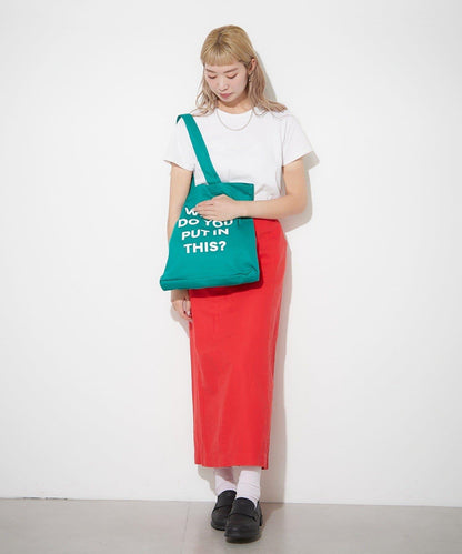 棉帆布標誌手提包