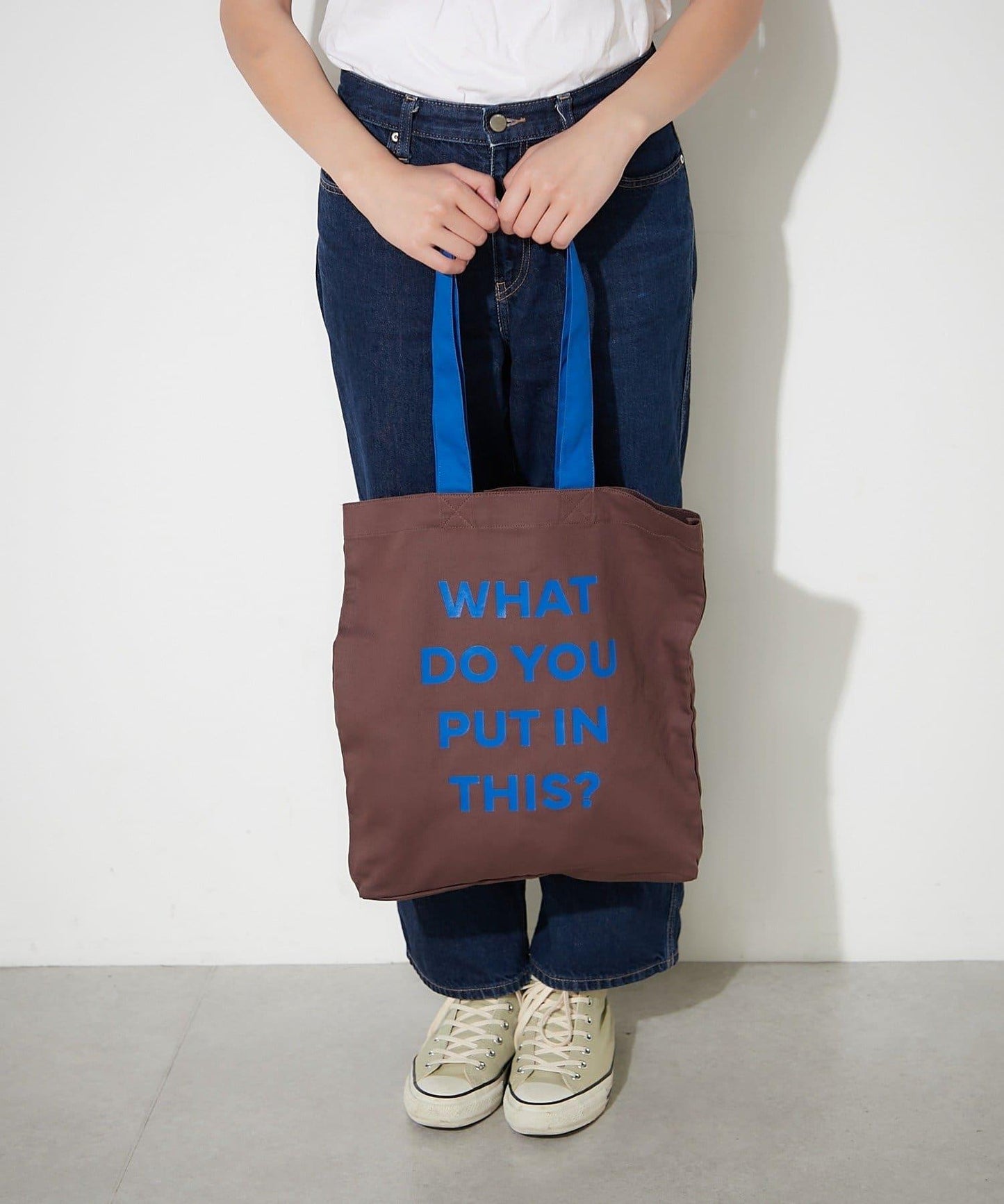 棉帆布標誌手提包