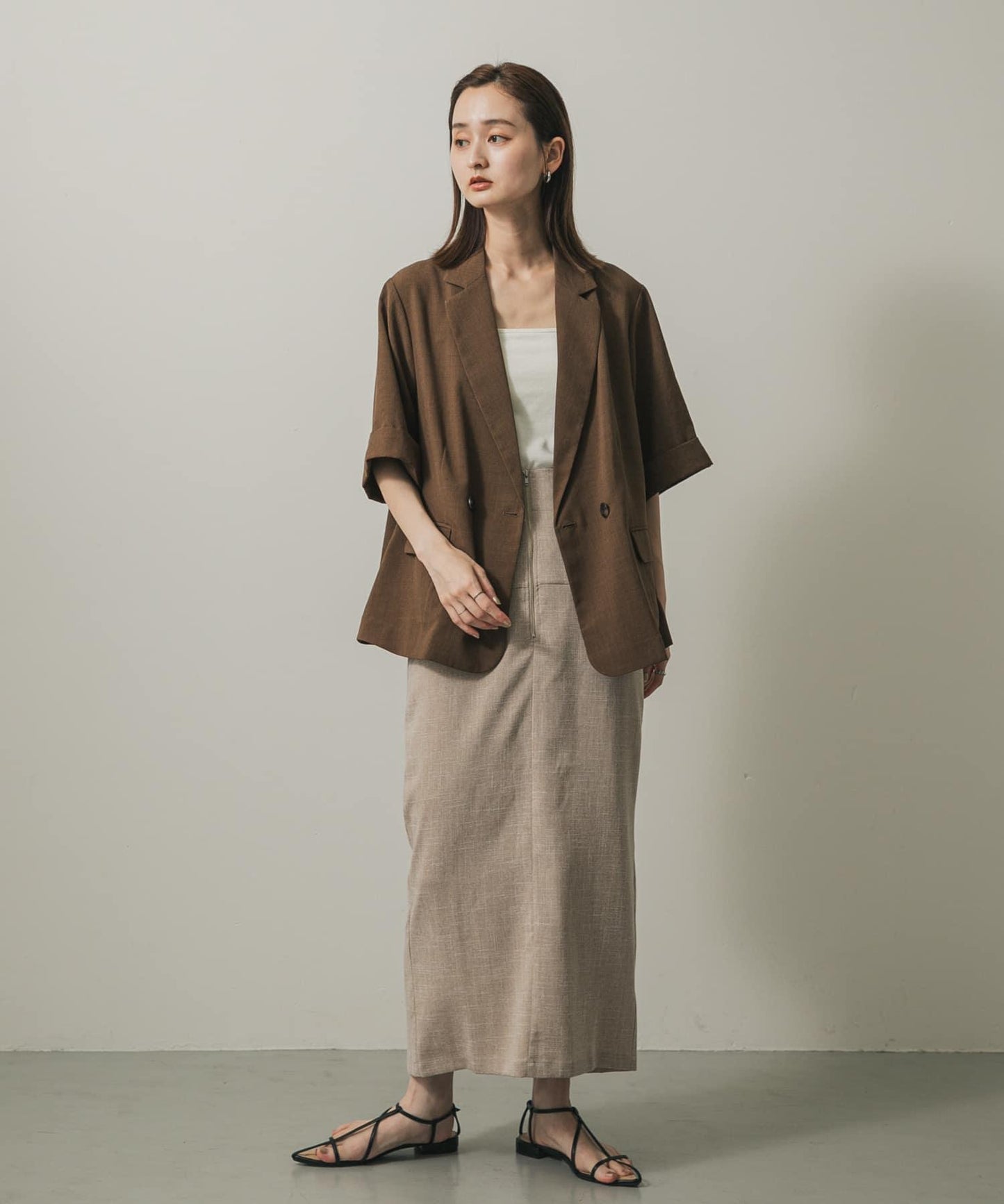 拉鍊裝飾高腰包臀裙