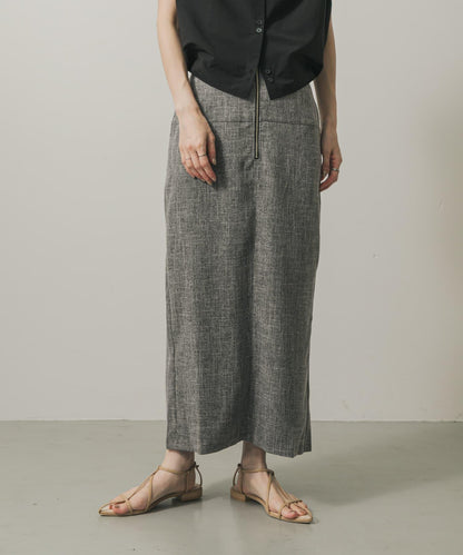 拉鍊裝飾高腰包臀裙