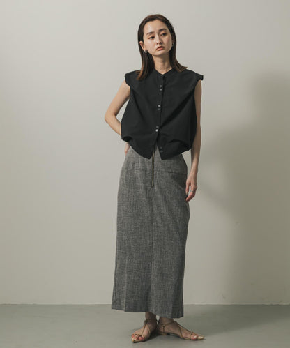 拉鍊裝飾高腰包臀裙