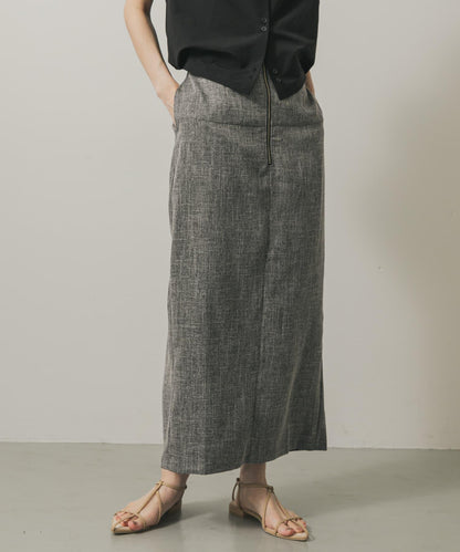 拉鍊裝飾高腰包臀裙