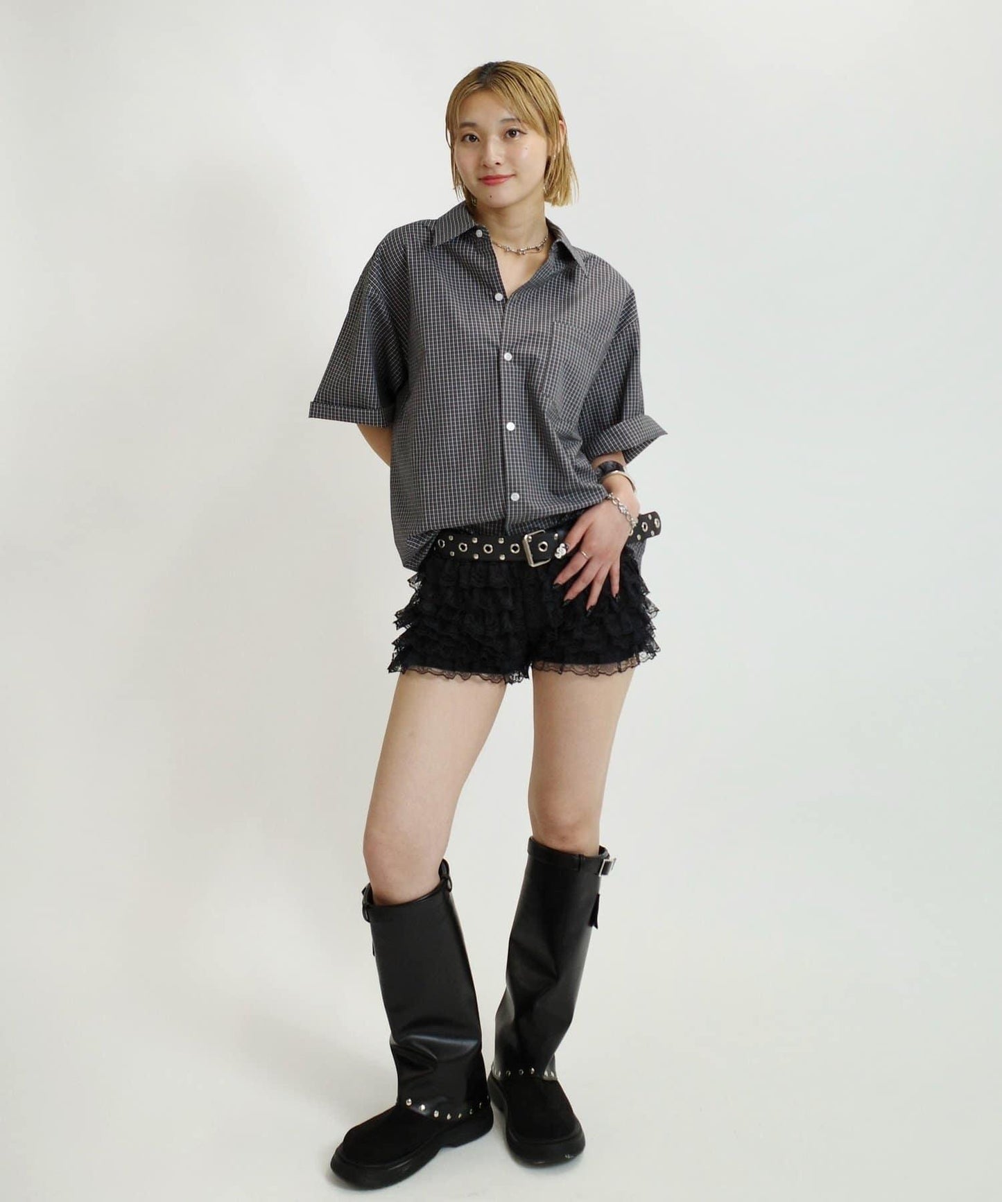 WHO'S WHO gallery 格紋短袖襯衫