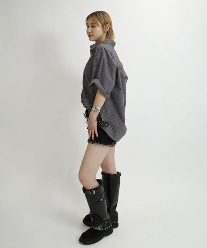 WHO'S WHO gallery 格紋短袖襯衫