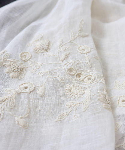 《柑橘》花朵刺繡流蘇圍巾