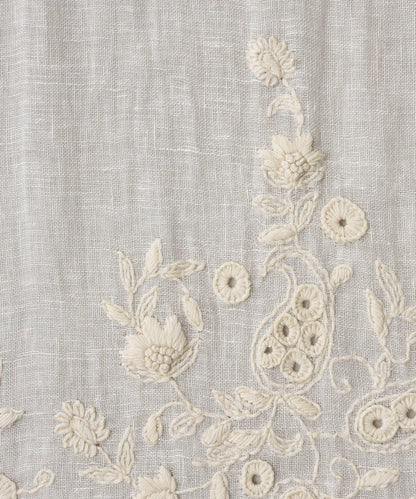 《柑橘》花朵刺繡流蘇圍巾