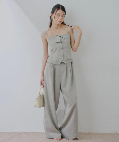 Chico 翻折設計西裝風連身褲