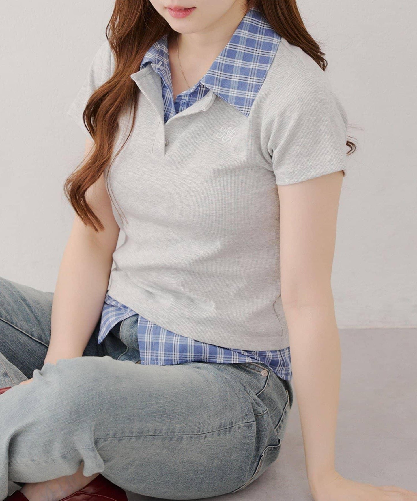 【@re.__mi23精選】假襯衫疊穿上衣