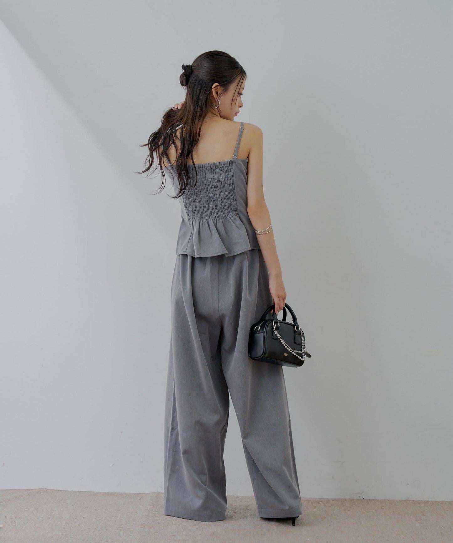 Chico 翻折設計西裝風連身褲