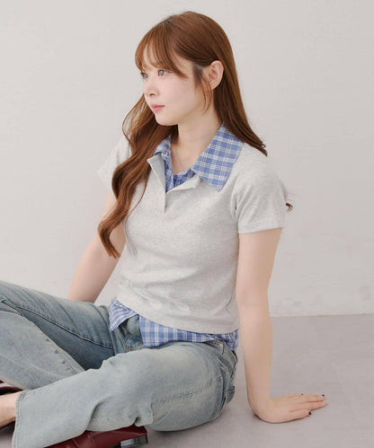 【@re.__mi23精選】假襯衫疊穿上衣