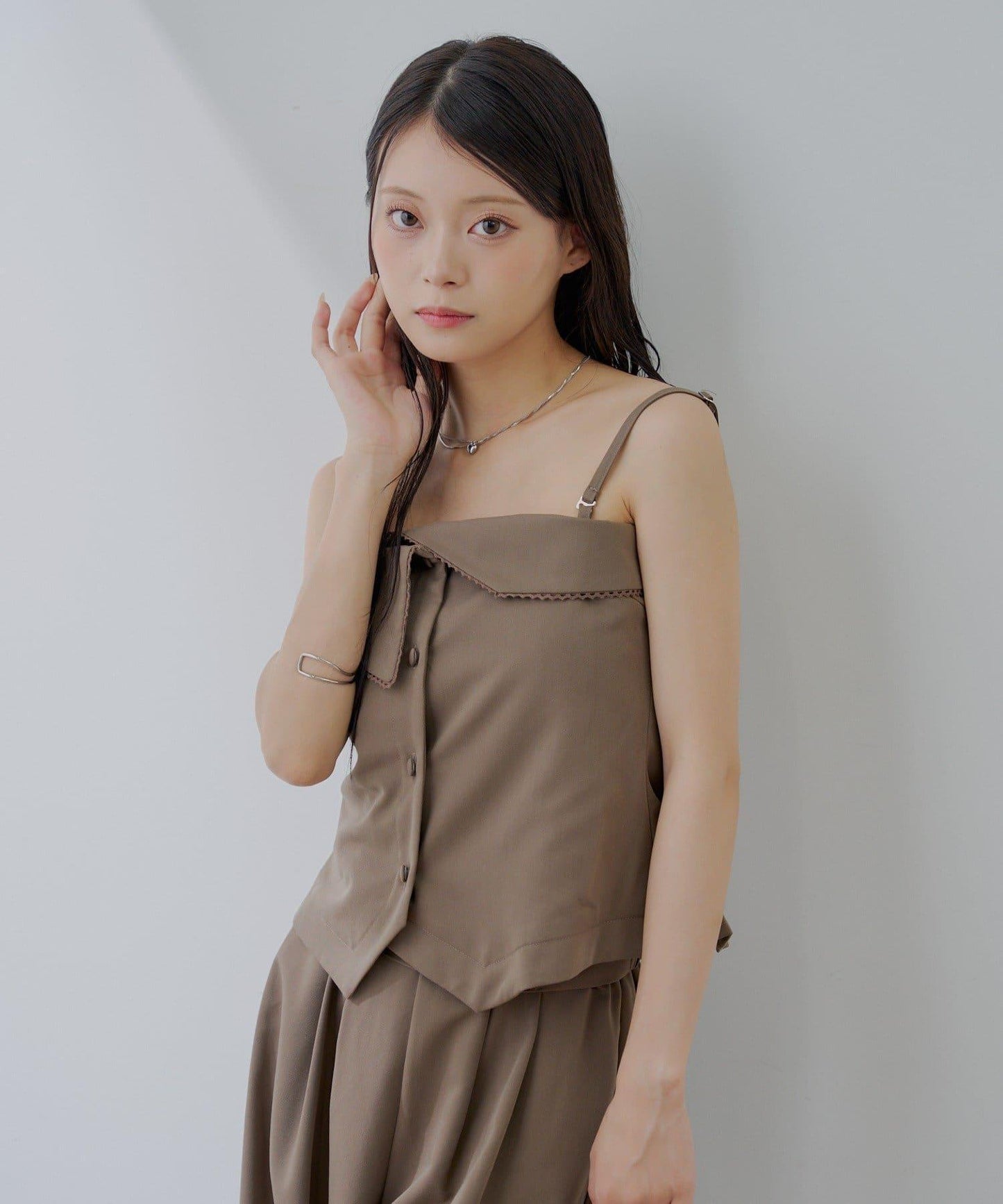 Chico 翻折設計西裝風連身褲