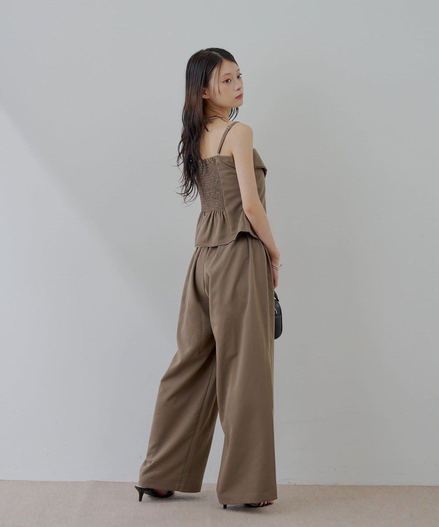 Chico 翻折設計西裝風連身褲