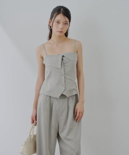 Chico 翻折設計西裝風連身褲