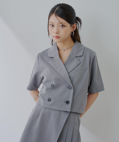 半袖雙排扣西裝外套