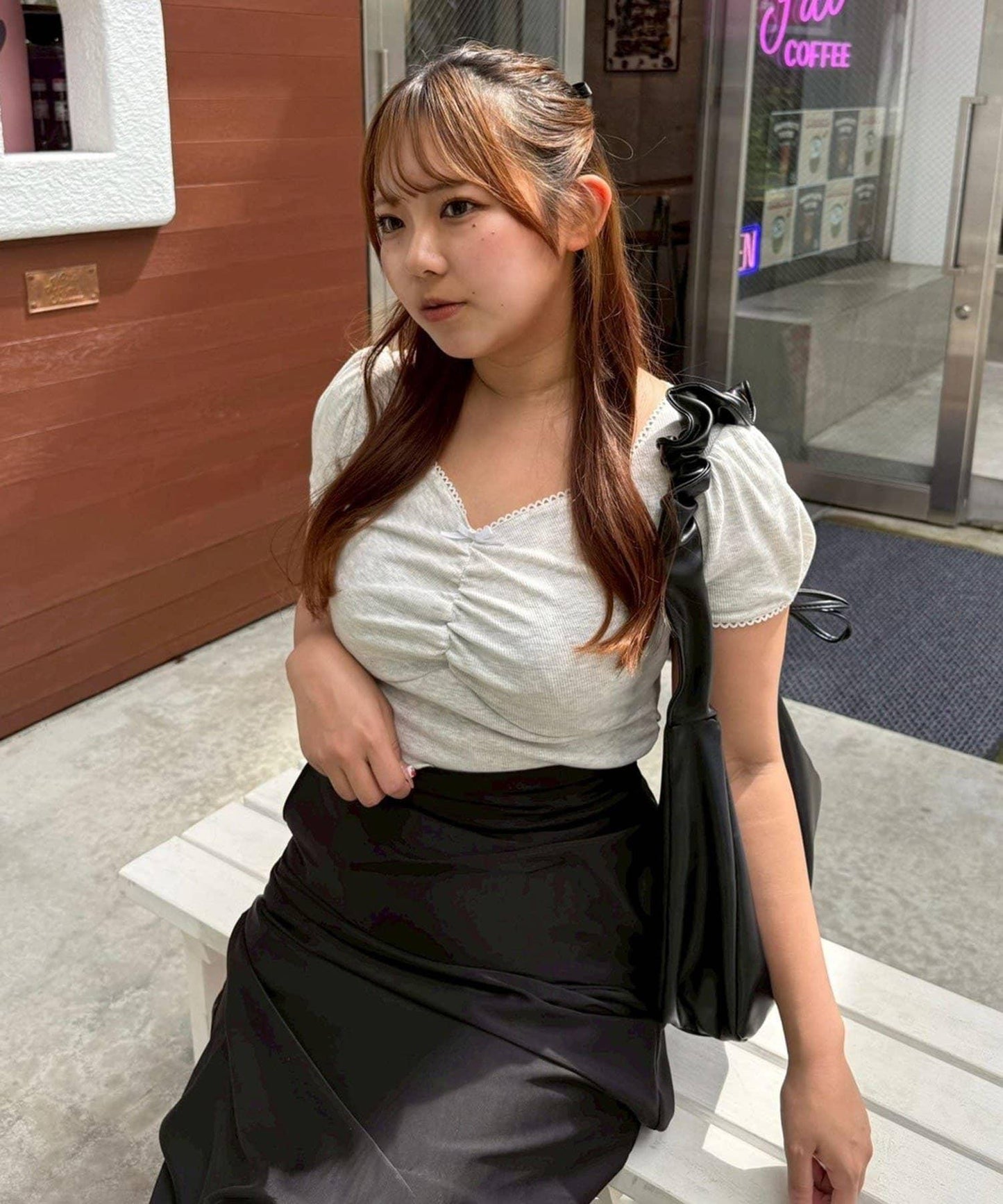 【@may_81o精選】網眼抽褶T-shirt