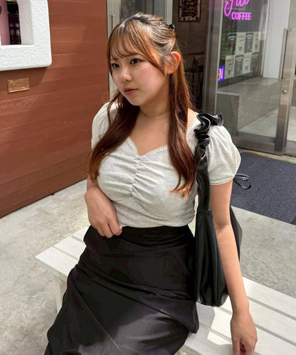 【@may_81o精選】網眼抽褶T-shirt