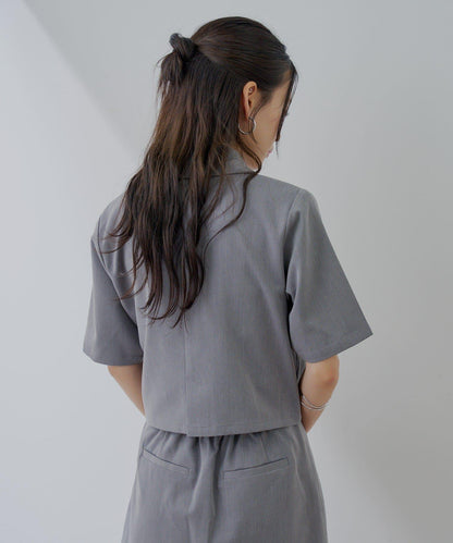 半袖雙排扣西裝外套