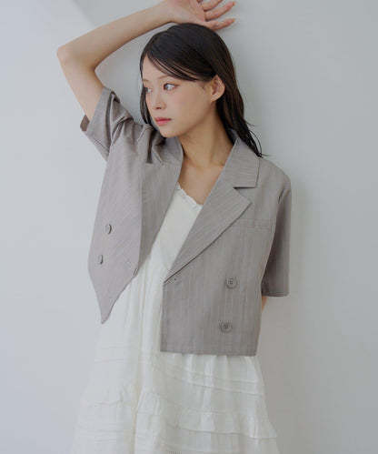 半袖雙排扣西裝外套