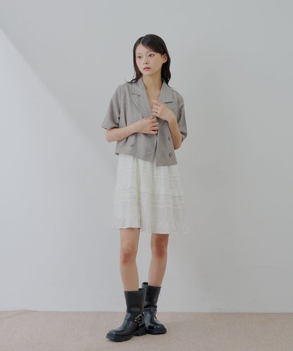 半袖雙排扣西裝外套